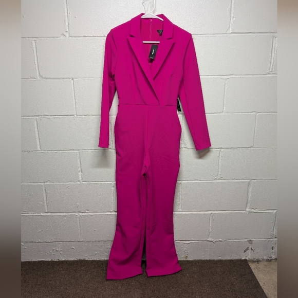 Express Women's Pink Jumpsuit Career Wear Work Long Sleeve Blazer Size 2 New - Picture 2 of 11
